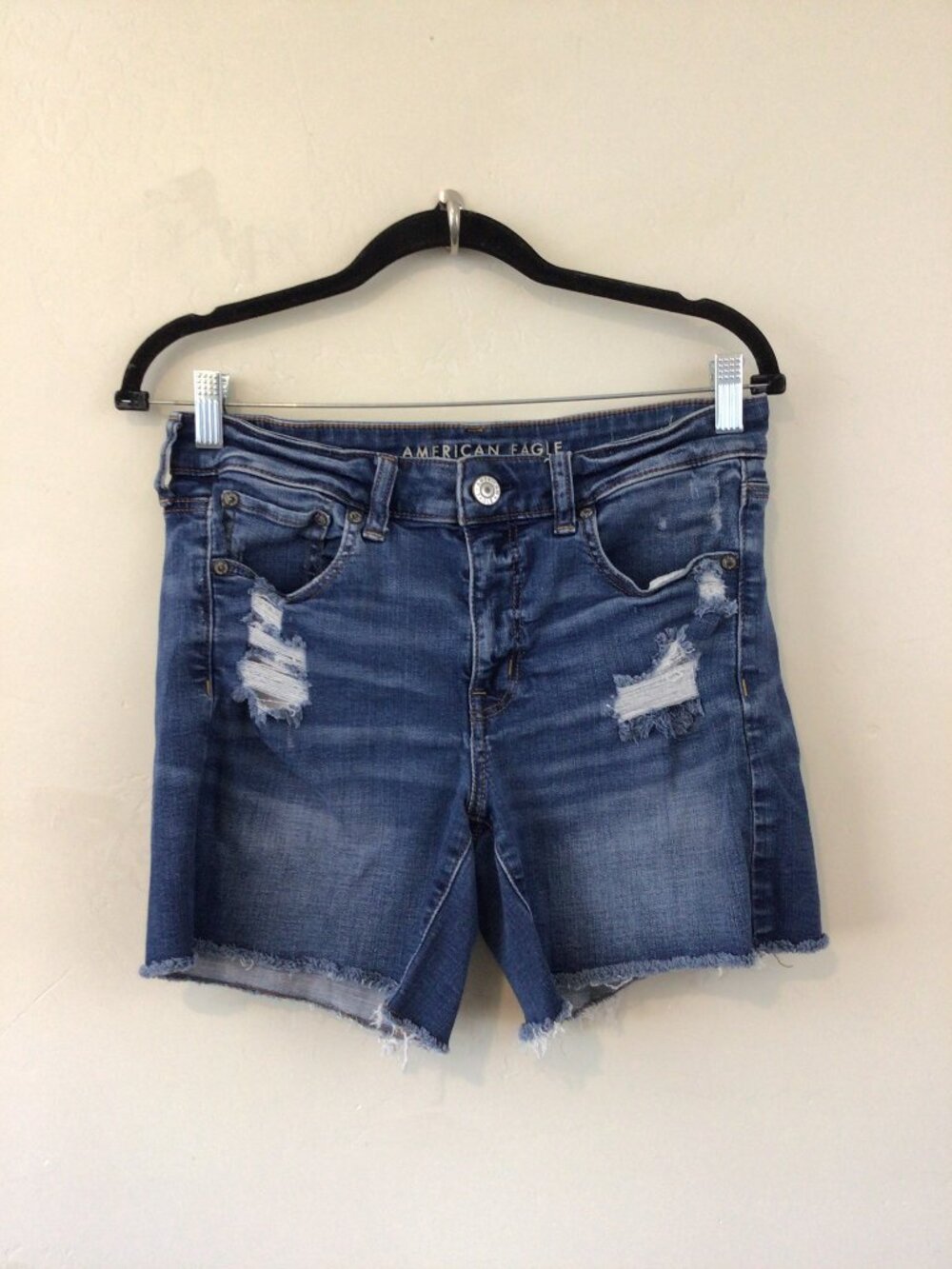 AE American Eagle Super Stretch Midi Denim Jean Shorts Size 10